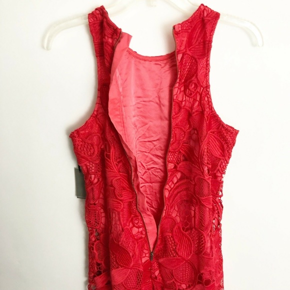 Lovers + Friends Caspian Mini Dress Small Coral - Picture 6 of 8